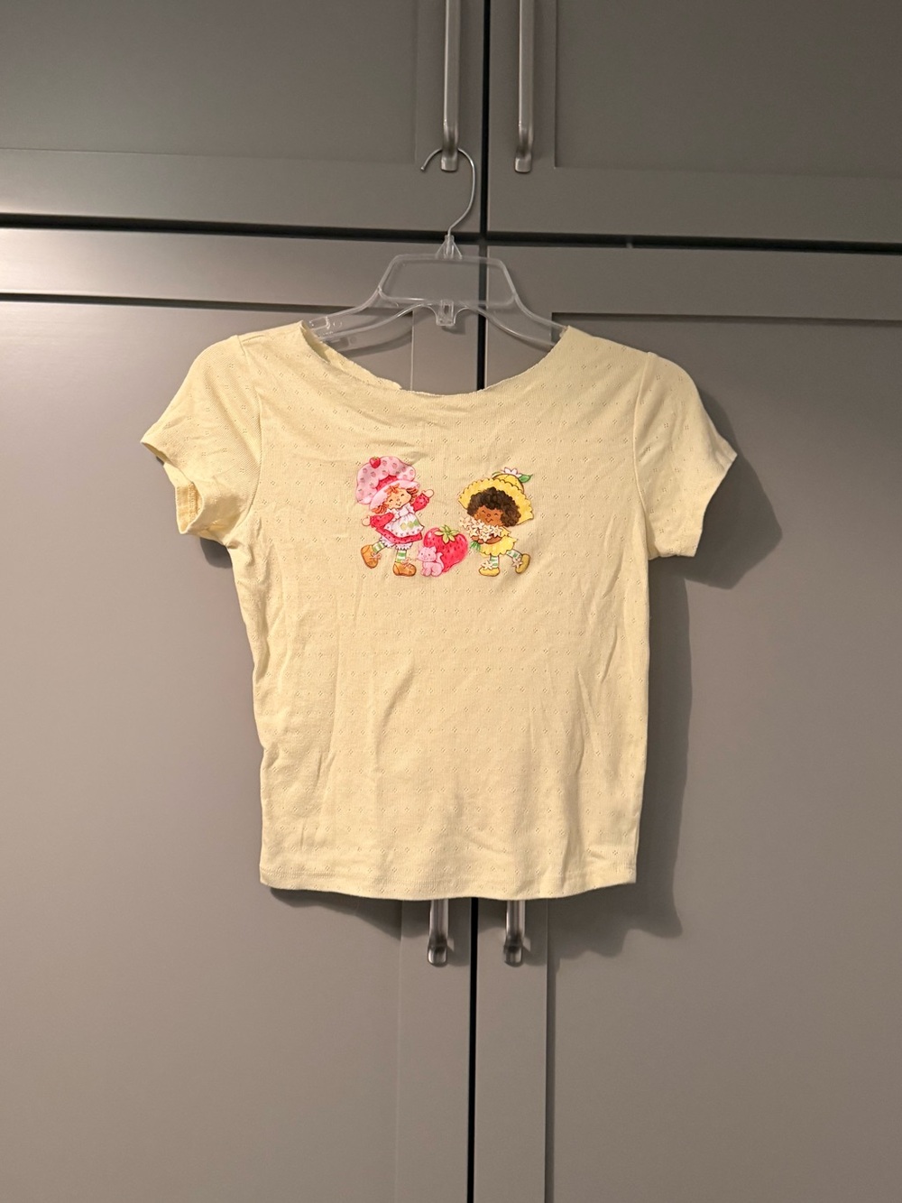 Strawberry Shortcake Graphic Pointelle Tee by Hybrid Apparel - Size XS